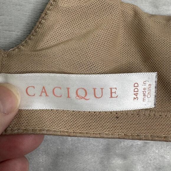 Cacique Bra Womens 34DD Brown Lightly Lined T-Shirt Underwire Adjustable Straps - Picture 3 of 6